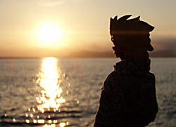 日没時の逆光。